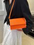 Small Square Bag Funky Neon-orange Snakeskin Embossed Flap Felt