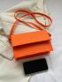 Small Square Bag Funky Neon-orange Snakeskin Embossed Flap Felt