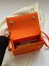 Small Square Bag Funky Neon-orange Snakeskin Embossed Flap Felt