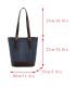 Two Tone Bucket Bag Fashionable Buckle Decor Denim