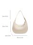 Litchi Embossed Hobo Bag Elegant Letter Graphic Adjustable Strap PU