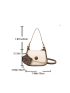 Mini Saddle Bag With Cartoon Charm Fashion Button Detail Flap PU