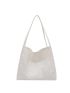 Casual Shopper Bag White High-capacity No-closure Polyester