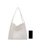 Casual Shopper Bag White High-capacity No-closure Polyester