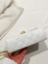 Mini Square Bag White Quilted Flap Chain PU