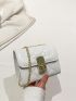 Mini Square Bag White Quilted Flap Chain PU