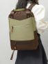 Two Tone Laptop Backpack Casual Multi Zipper