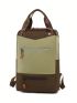 Two Tone Laptop Backpack Casual Multi Zipper