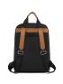 Two Tone Classic Backpack Zip Front Twilly Scarf Decor