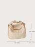 Summer Small Straw Woven Bucket Crossbody Bag Trendy Casual Seaside Beach Shoulder Bag