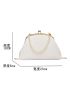 Small Satchel Bag Faux Pearl Decor Chain PU