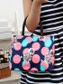 Women Fashion Geometric Full Print Canvas Wash Bag Case Can Be Folded