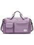 Purple Travel Bag Letter Patch Decor Double Handle With Zipper