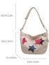 Star Patch Detail Hobo Bag Polyester