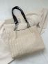 Letter Embroidered Straw Bag Vacation Chain