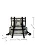 Release Buckle Decor Flap Backpack Clear