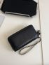 Letter Graphic Long Wallet PU Black