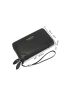 Letter Graphic Long Wallet PU Black