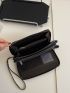 Letter Graphic Long Wallet PU Black