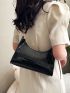 Crocodile Embossed Baguette Bag PU Elegant