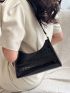 Crocodile Embossed Baguette Bag PU Elegant