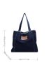 Patch Detail Shopper Bag Raw Trim Denim