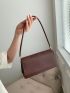 Snakeskin Embossed Baguette Bag PU Brown