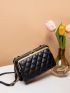 Quilted Phone Wallet Kiss Lock PU