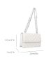 Chevron Square Bag Chain Flap PU White