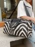 Random Black & White Striped Pattern Fashion Short-distance Travel Bag Hand-held Sports Fitness Bag, Mothers Day Gift For Mom