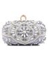 Mini Rhinestone Decor Satin Box Bag Glamorous