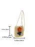 Mini Crochet Bag Flower Decor Faux Pearl Chain Strap