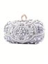 Mini Rhinestone Decor Satin Box Bag Glamorous