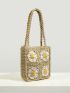 VCAY Mini Floral Pattern Straw Bag