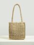 VCAY Mini Floral Pattern Straw Bag