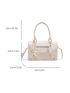 Small Square Bag Studded Decor Double Handle For Daily