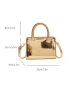 Mini Square Bag Braided Double Handle PU Metallic Funky