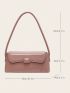 Medium Baguette Bag Solid Color Flap Design