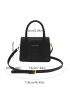 Letter Graphic Square Bag Mini Flap Black