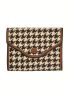 Houndstooth Pattern Small Wallet Fold Over