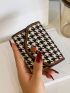 Houndstooth Pattern Small Wallet Fold Over