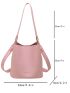 Small Bucket Bag Letter Embossed Detail With Inner Pouch