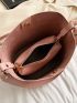 Small Bucket Bag Letter Embossed Detail With Inner Pouch