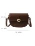 Mini Saddle Bag Metal Decor Solid Color