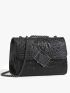 Mini Square Bag Crocodile Embossed Chain Strap