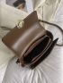 Mini Saddle Bag Metal Decor Solid Color