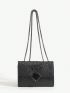 Mini Square Bag Crocodile Embossed Chain Strap