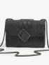 Mini Square Bag Crocodile Embossed Chain Strap