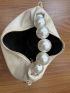 Mini Faux Pearl Decor Satchel Bag