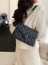 Small Square Bag Quilted Chain Strap Flap Design